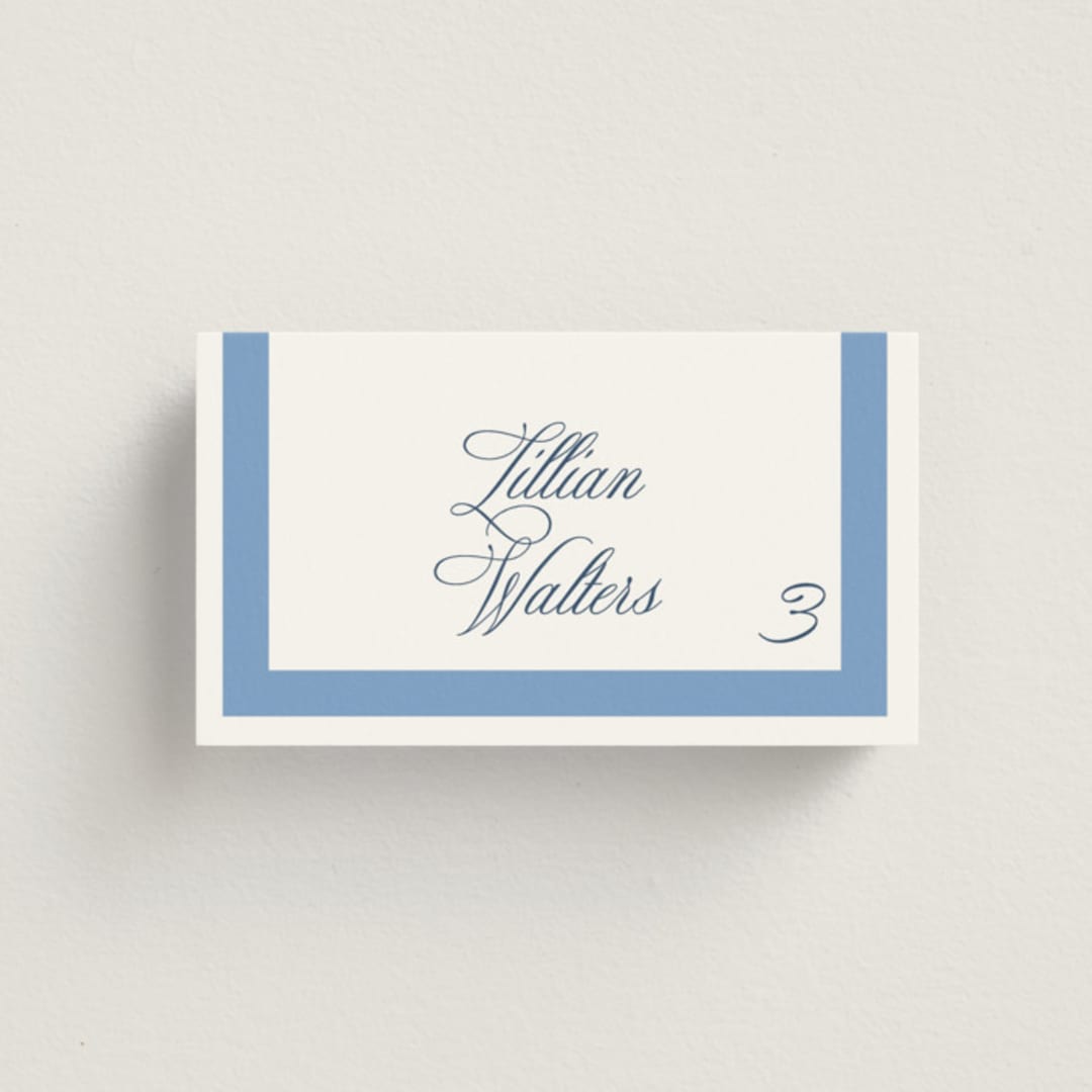 "Montauk" - Place Cards in Blue Bell by Megan Davis - Front