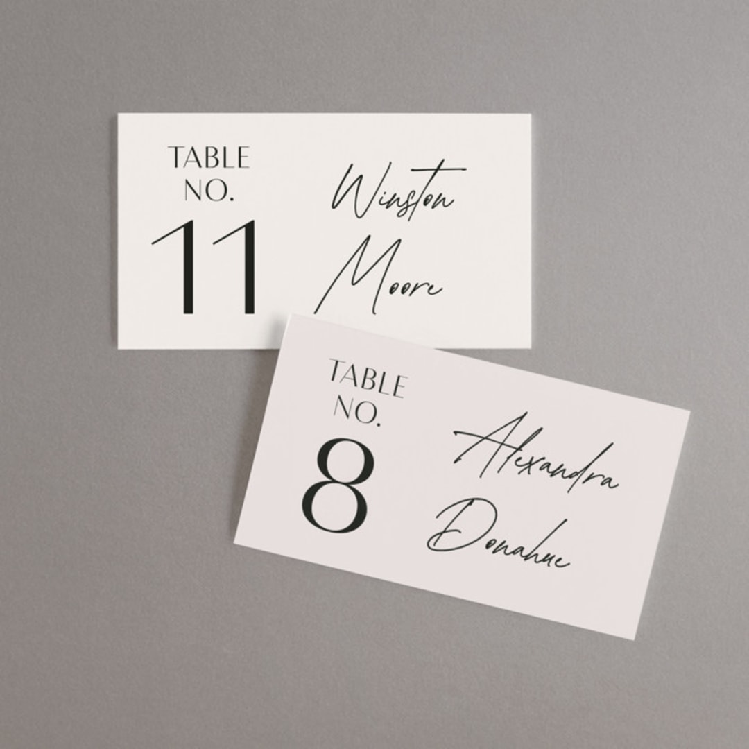 "Ascent" - Place Cards in Ecru by Erica Krystek - Front with Free Guest Printing