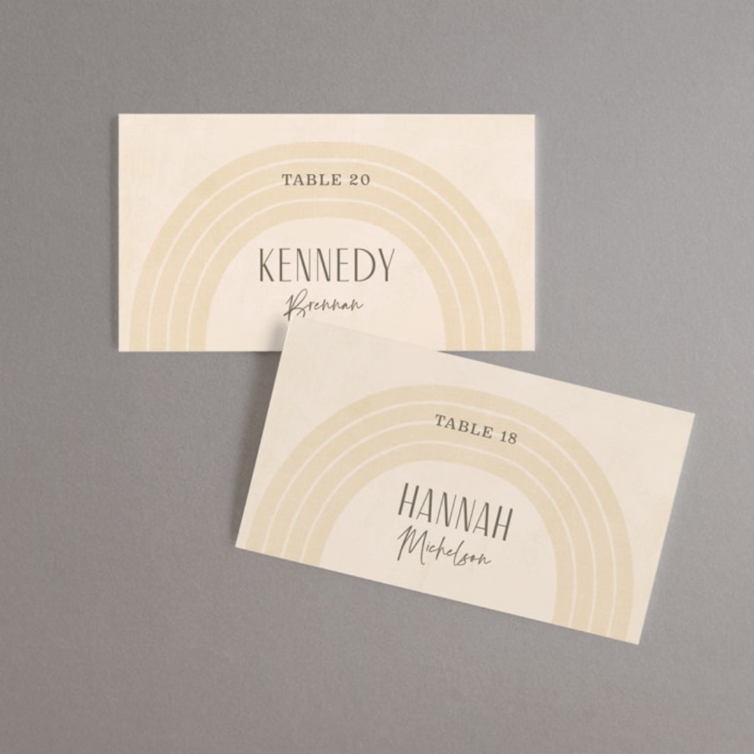 "Chuppah Arch" - Place Cards in Desert Sun by Laura Bolter - Front with Free Guest Printing