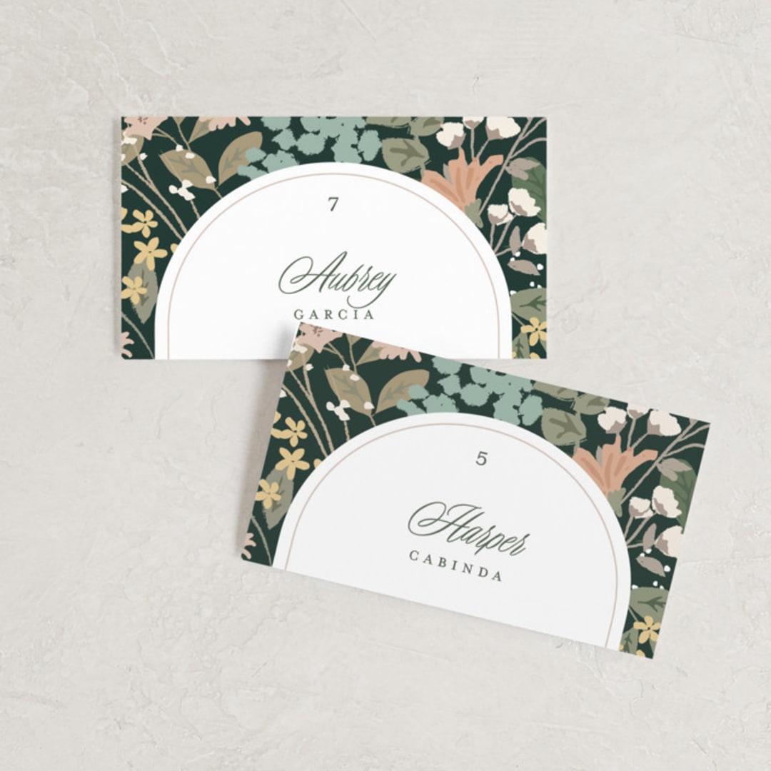 "Garden at Blue Hill" - Place Cards in Meadow by Jennifer Wick - Front with Free Guest Printing