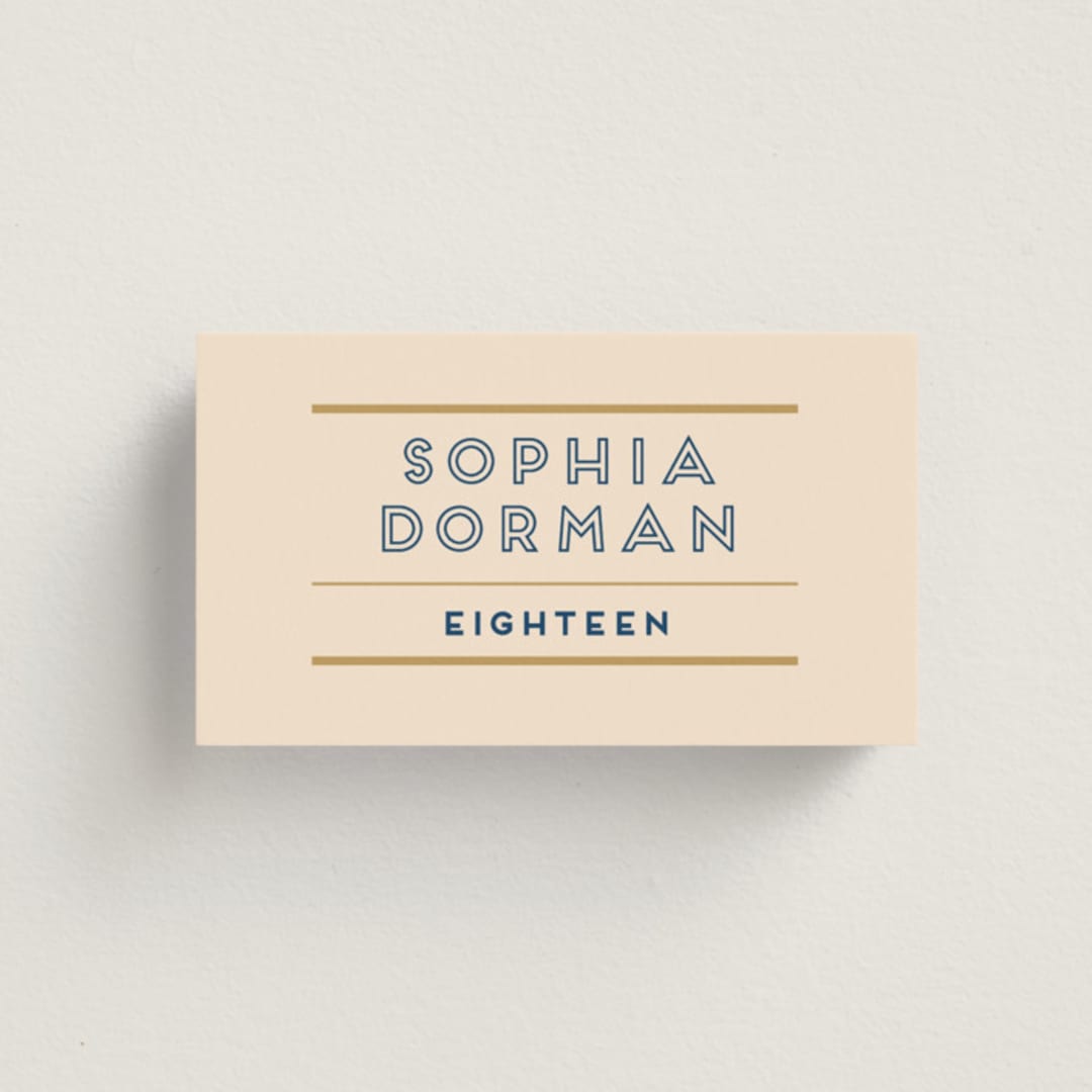 "Street Bistro" - Place Cards in Latte by Wonderland - Front with Free Guest Printing