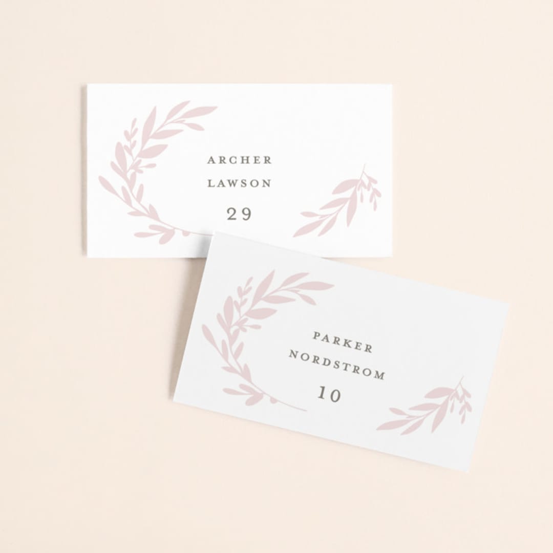 "Gathered" - Place Cards in Blossom by Kimberly FitzSimons - Front with Free Guest Printing