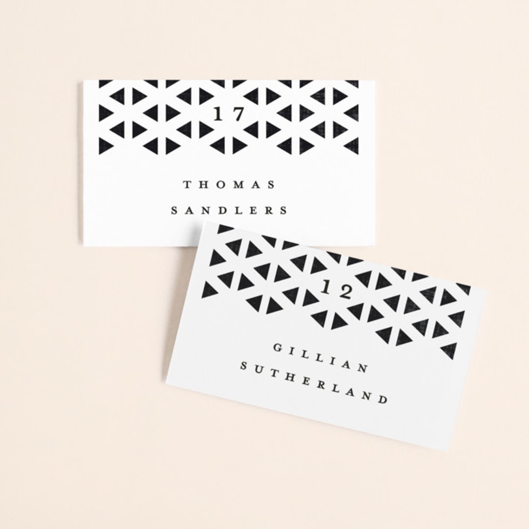 "Beau tied" - Place Cards in Tuxedo by Gwen Bedat - Front with Free Guest Printing