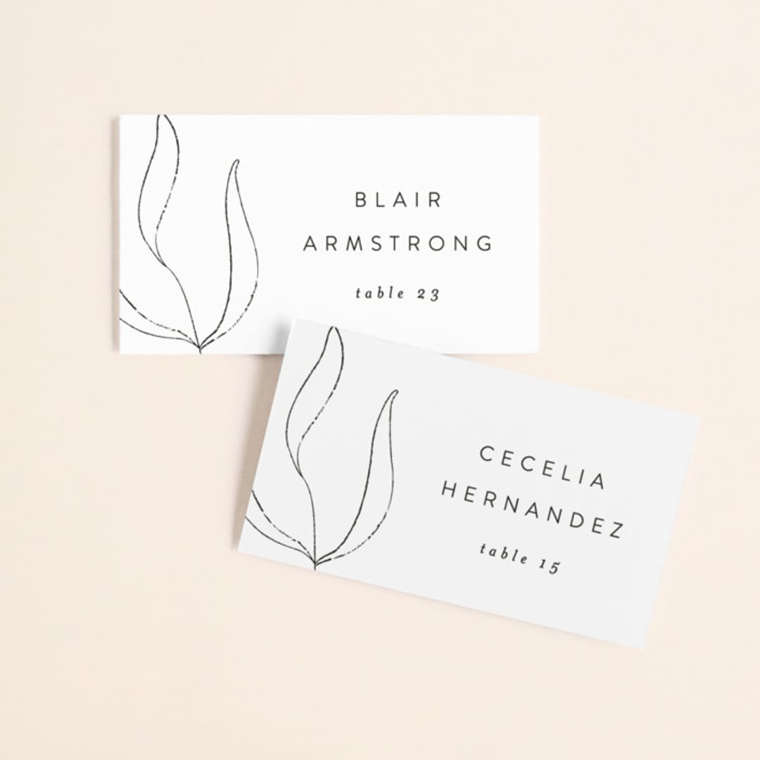 "Denali" - Place Cards in Linen by Carly Reed Walker - Front with Free Guest Printing