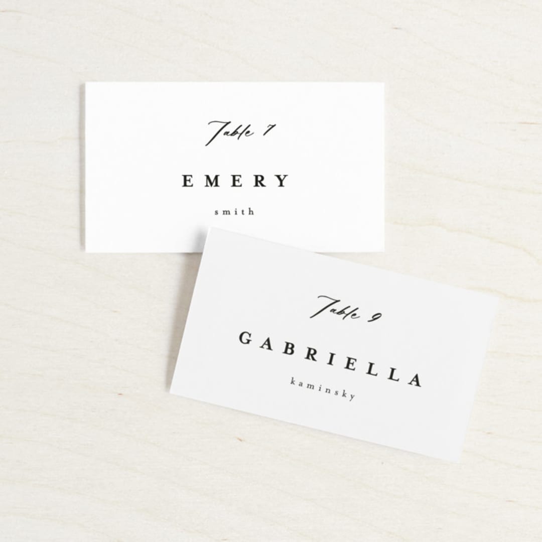 "Blancmange" - Place Cards in Frost by chocomocacino - Front with Free Guest Printing