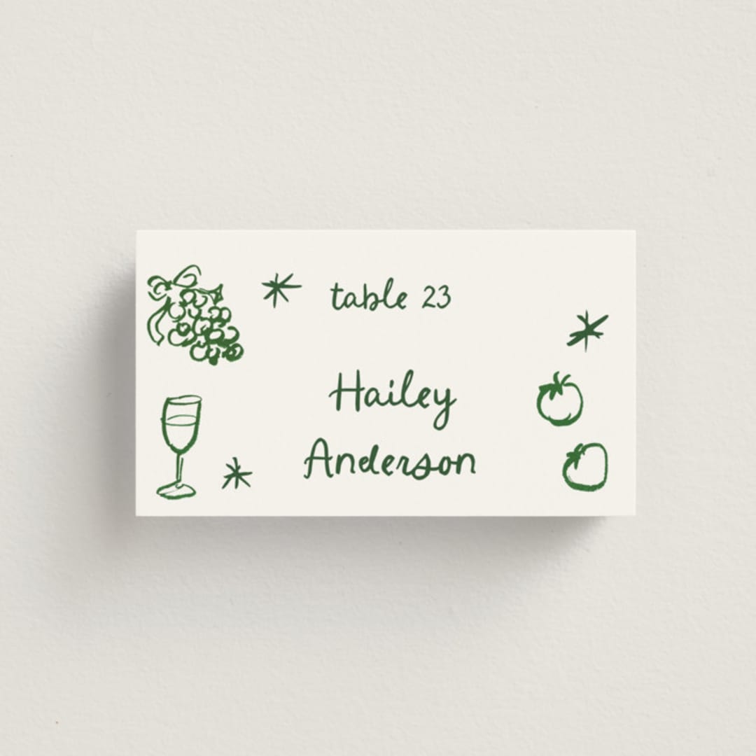 "Inky" - Place Cards in Forest by Cass Loh - Front