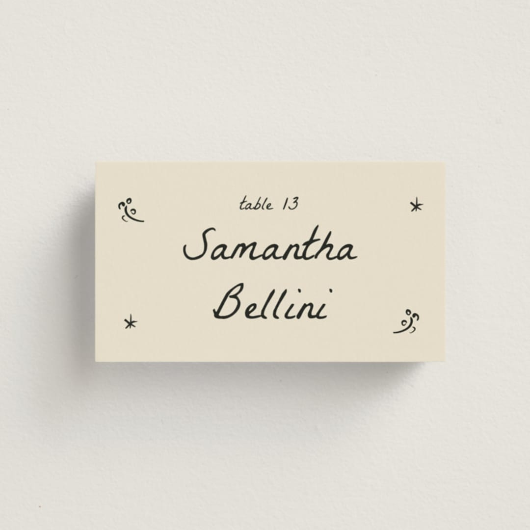 "Roses" - Place Cards in Vanilla by Ani Somi - Front with Free Guest Printing