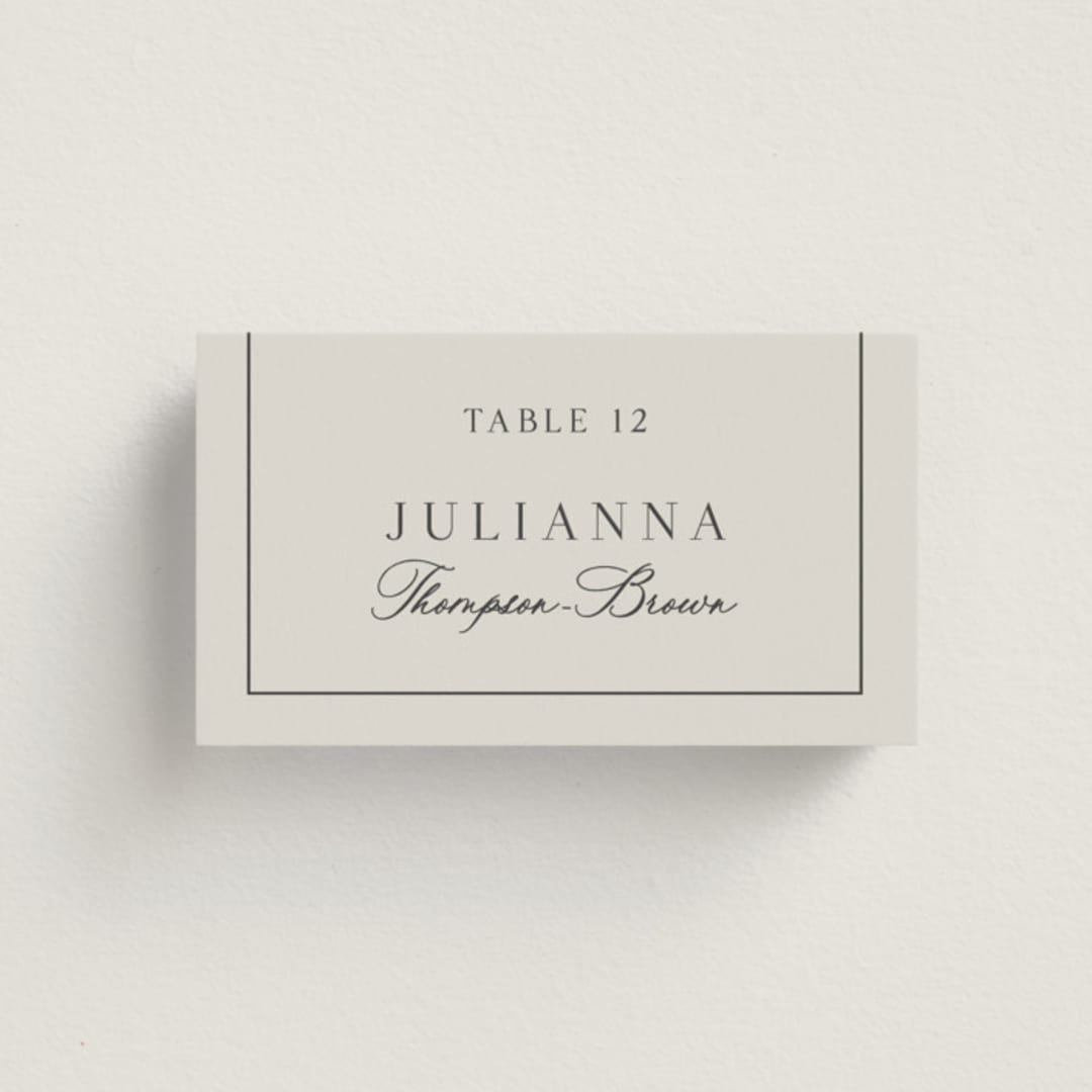 "refined" - Place Cards in Parchment by Nicole Walsh - Front