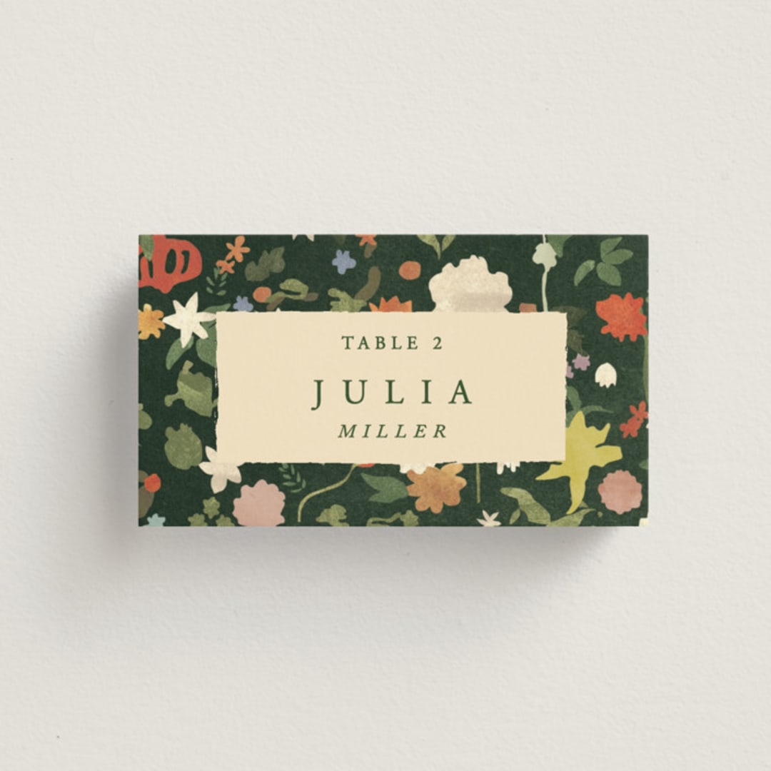"all the flowers of the world" - Place Cards in Garden by Sumak Studio - Front with Free Guest Printing