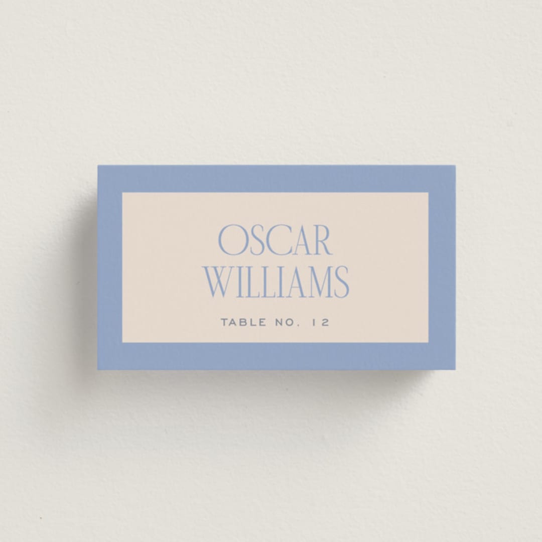"Threaded" - Place Cards in Canopy by Pixel and Hank - Front with Free Guest Printing