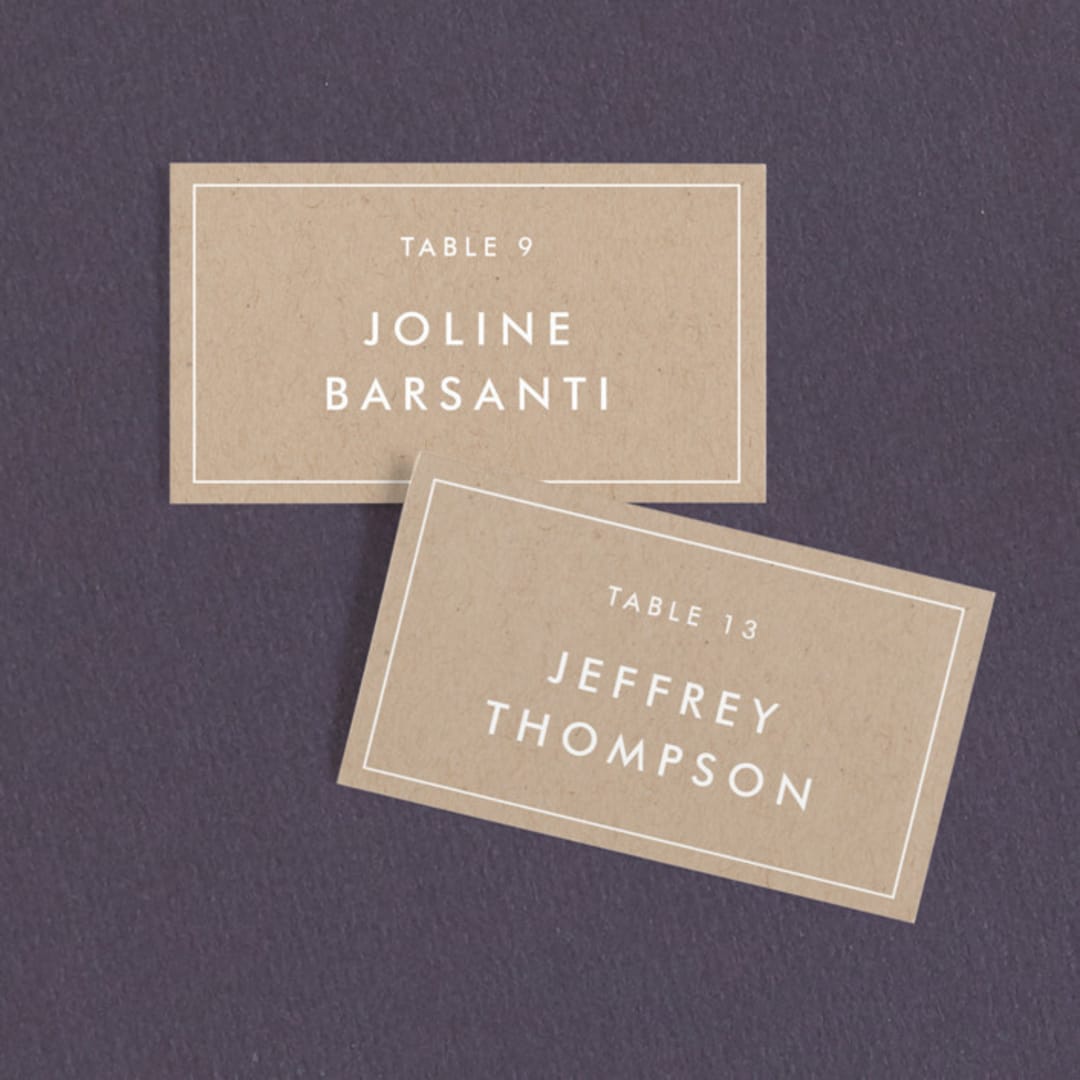 "Modern Stamp" - Place Cards in Kraft by seulghi - Front with Free Guest Printing