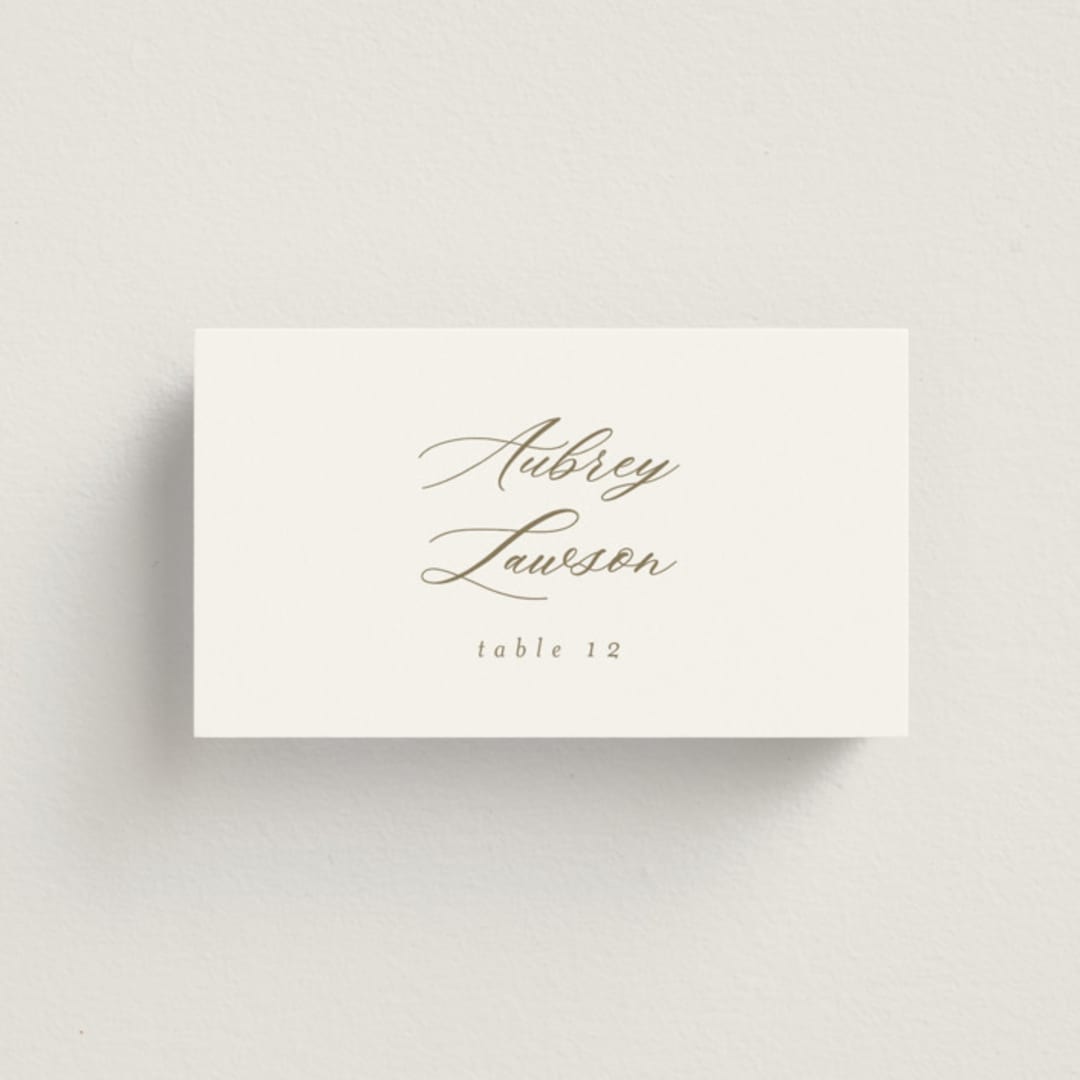 "Rustic Barn" - Place Cards in Fawn by AK Graphics - Front with Free Guest Printing