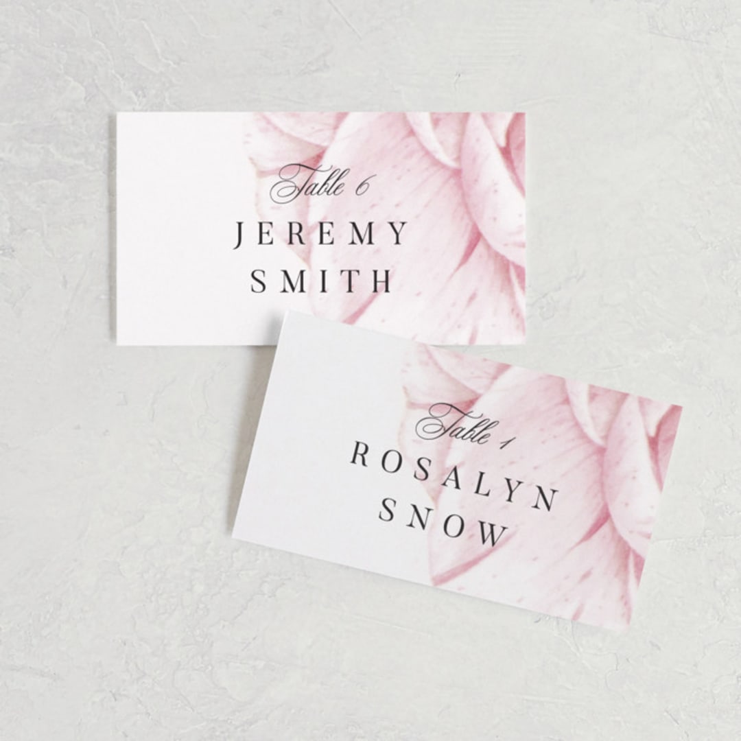 "Botanic" - Place Cards in Midnight by kelli hall - Front with Free Guest Printing