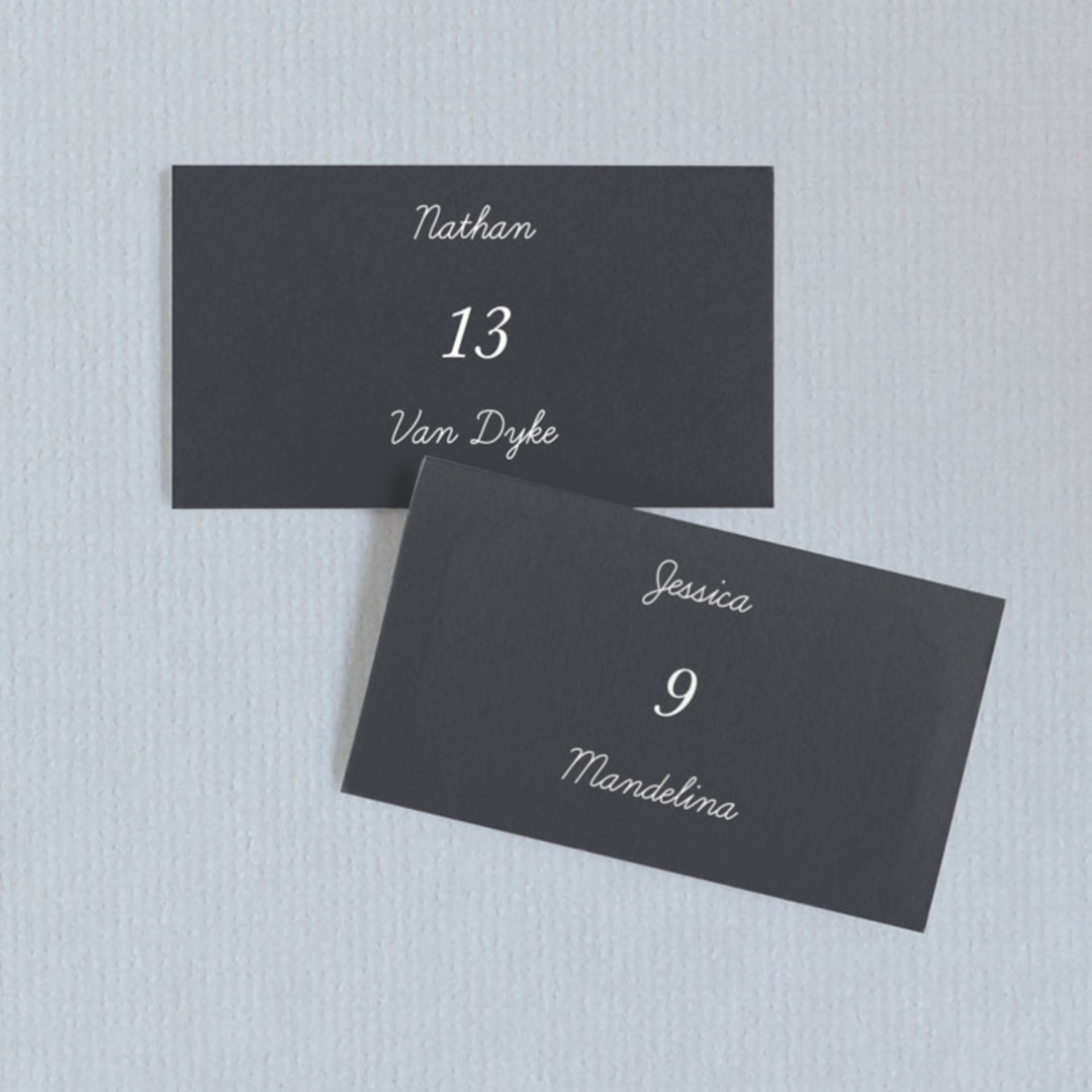 "Watercolor Leaf" - Place Cards in Porcelain by Hanna M - Front with Free Guest Printing