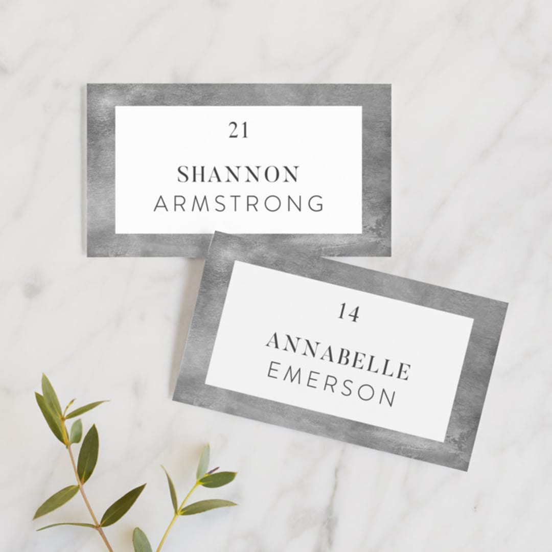 "set in stone" - Place Cards in Granite by raven erebus - Front with Free Guest Printing