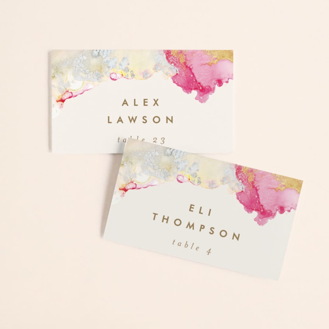 "desert chic" - Place Cards in Blush by AK Graphics - Front with Free Guest Printing