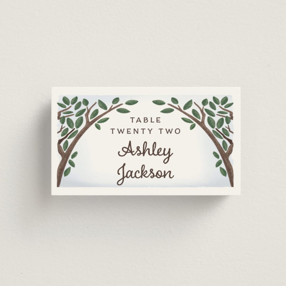 "Nature's Chapel" - Place Cards in Forest by Paper Sun Studio - Front with Free Guest Printing
