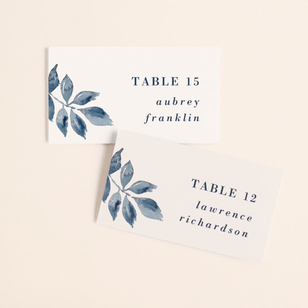 "Southern Comfort" - Place Cards in French Blue by Chris Griffith - Front with Free Guest Printing