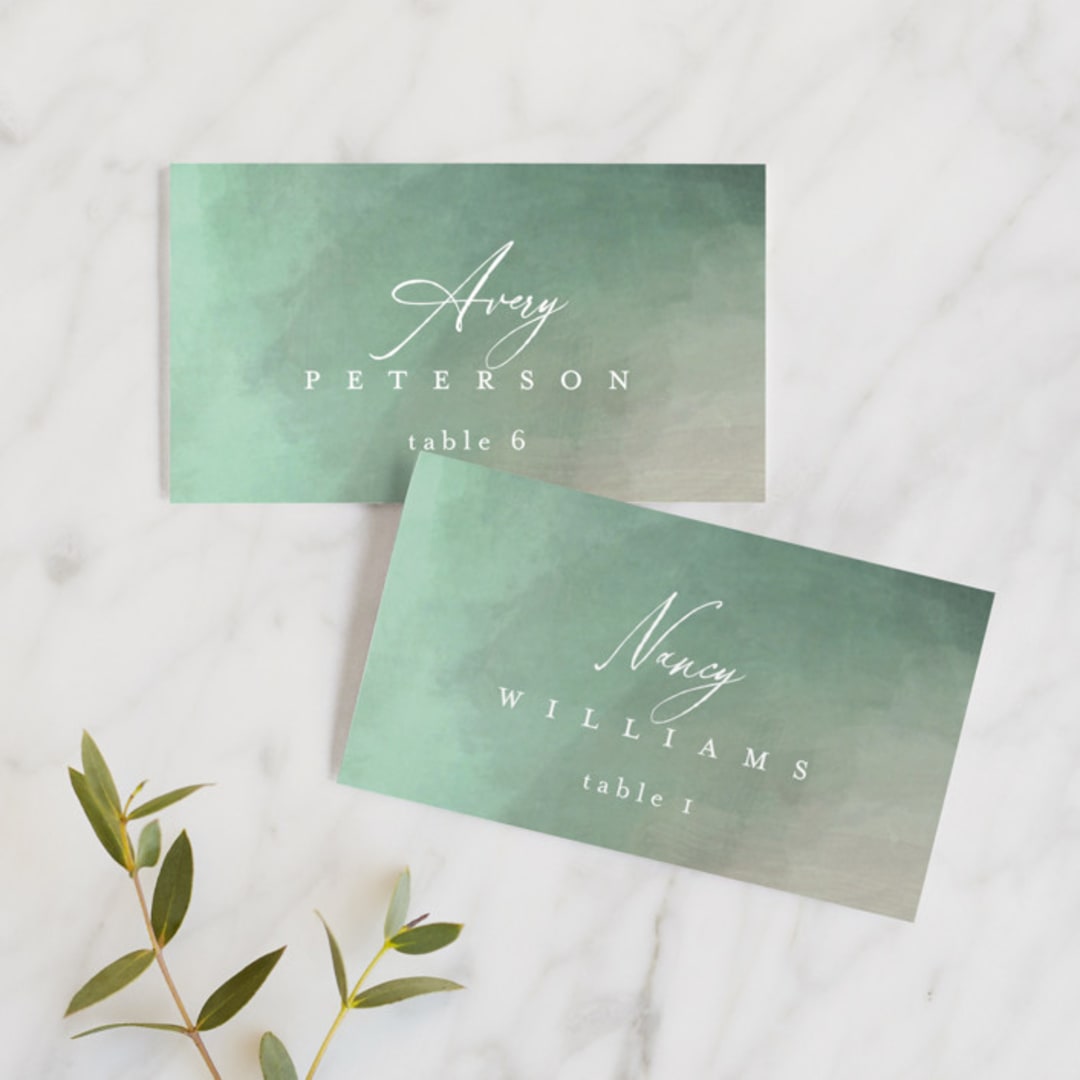 "Meadow" - Place Cards in Meadow by Eric Clegg - Front with Free Guest Printing