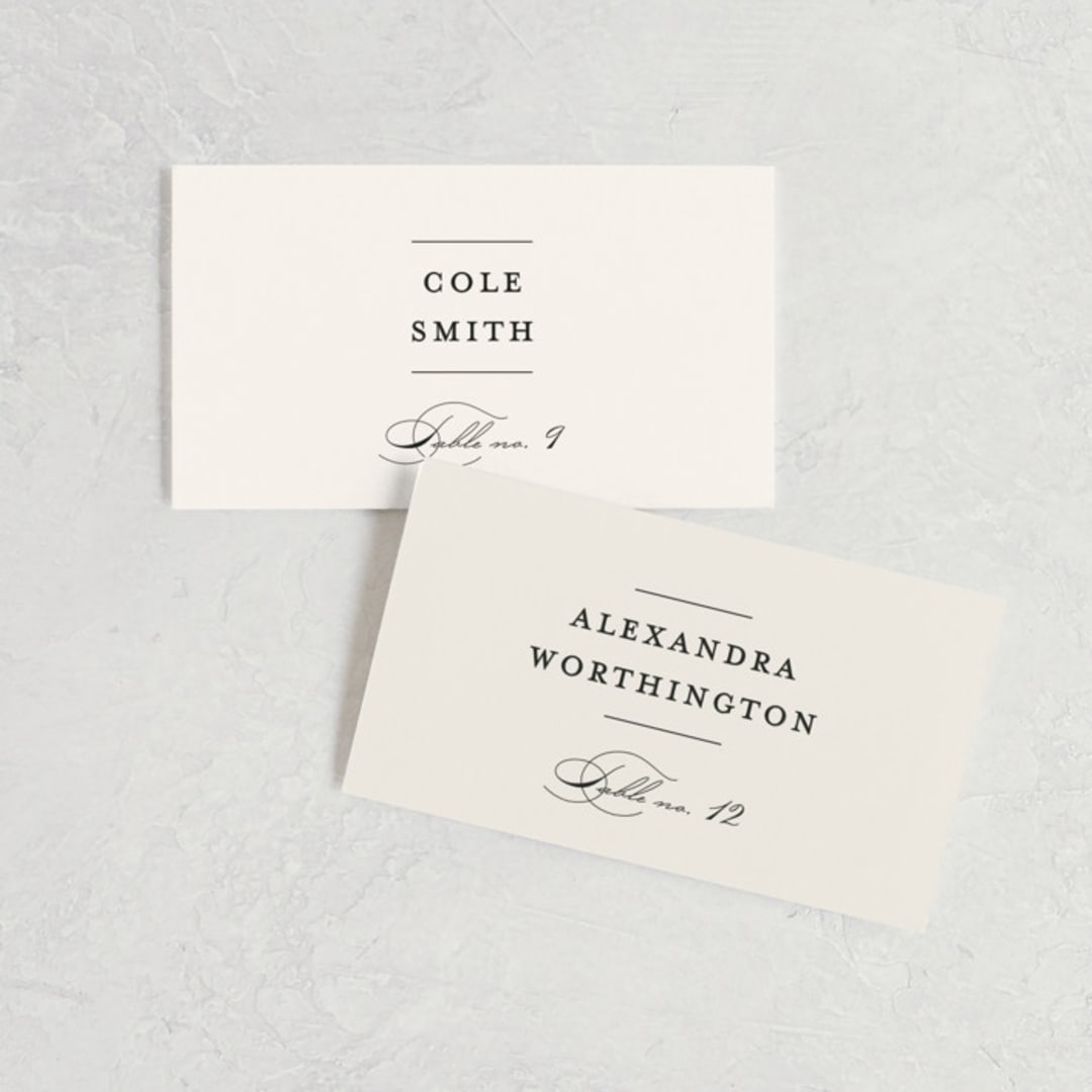 "a grand day" - Place Cards in Vanilla by Lea Delaveris - Front with Free Guest Printing