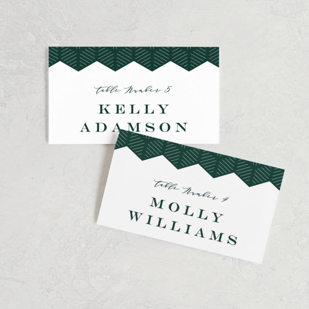 "Picture Perfect" - Place Cards in Diamond by Amy Payne - Front with Free Guest Printing