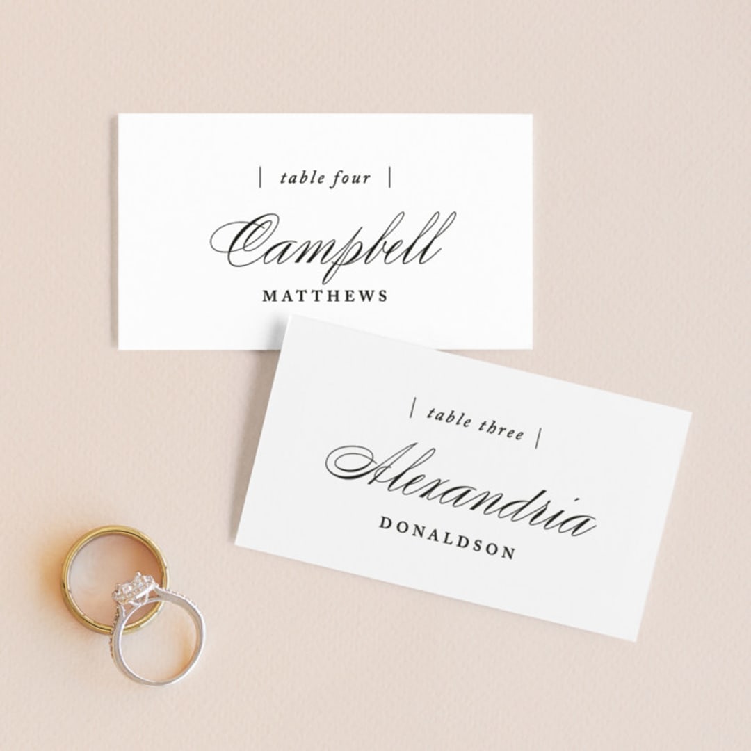 "Typography" - Place Cards in Pearl by lena barakat - Front with Free Guest Printing