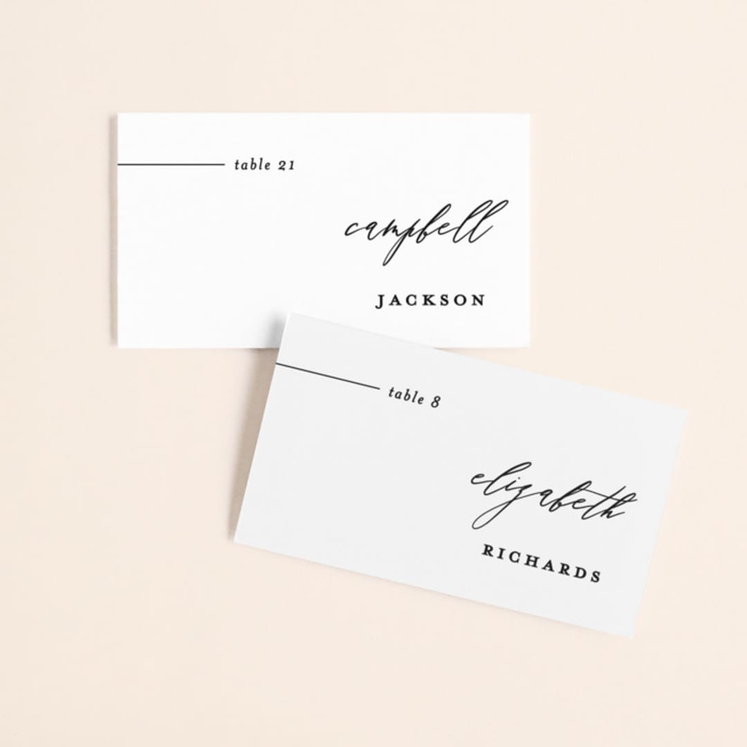 "Villa" - Place Cards in Pearl by Chryssi Tsoupanarias - Front with Free Guest Printing