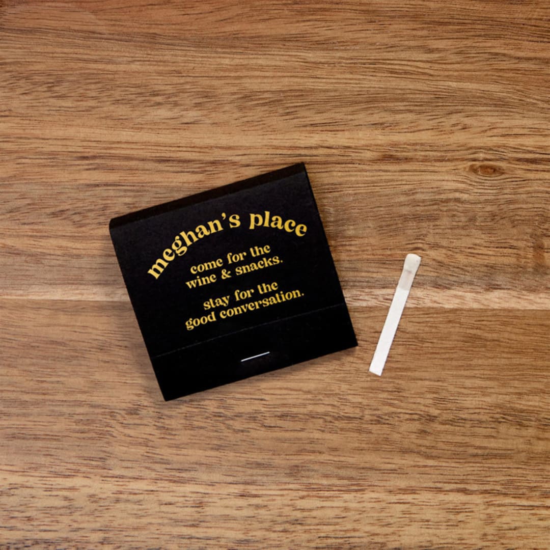 "Your Apartment Matchbooks, set of 50" - Party Matches and Matchbooks in black by ForYourParty