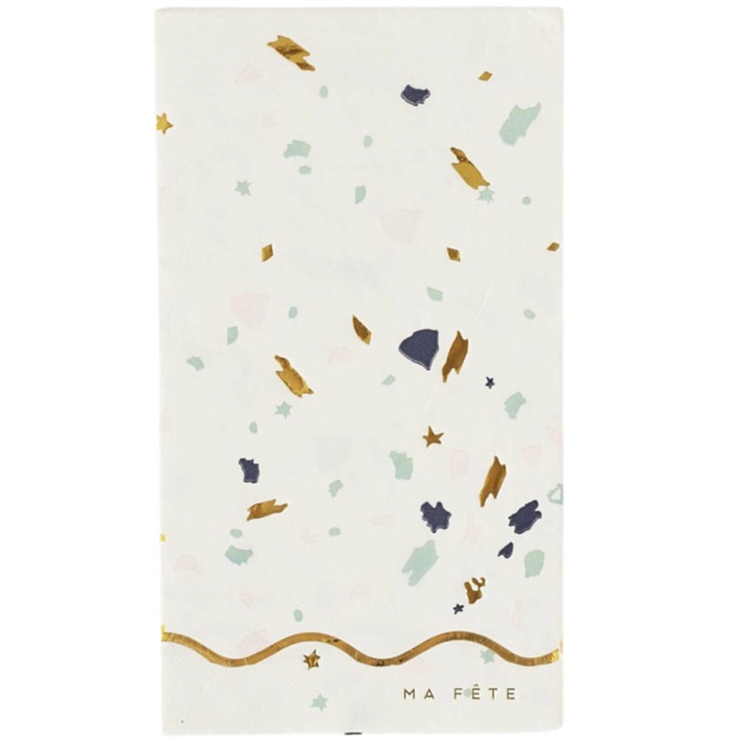 "Terrazzo  Dinner Napkins (16)" - Party Napkins in white by MA FÊTE