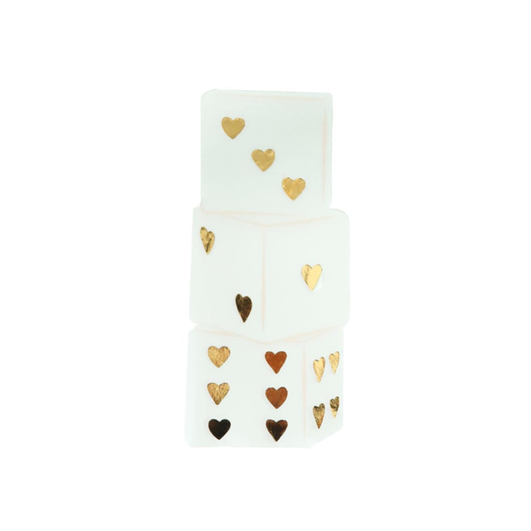 "Love Dice Guest Napkins, Pack of 16 Paper Napkins" - Party Napkins in white by Jollity and Co