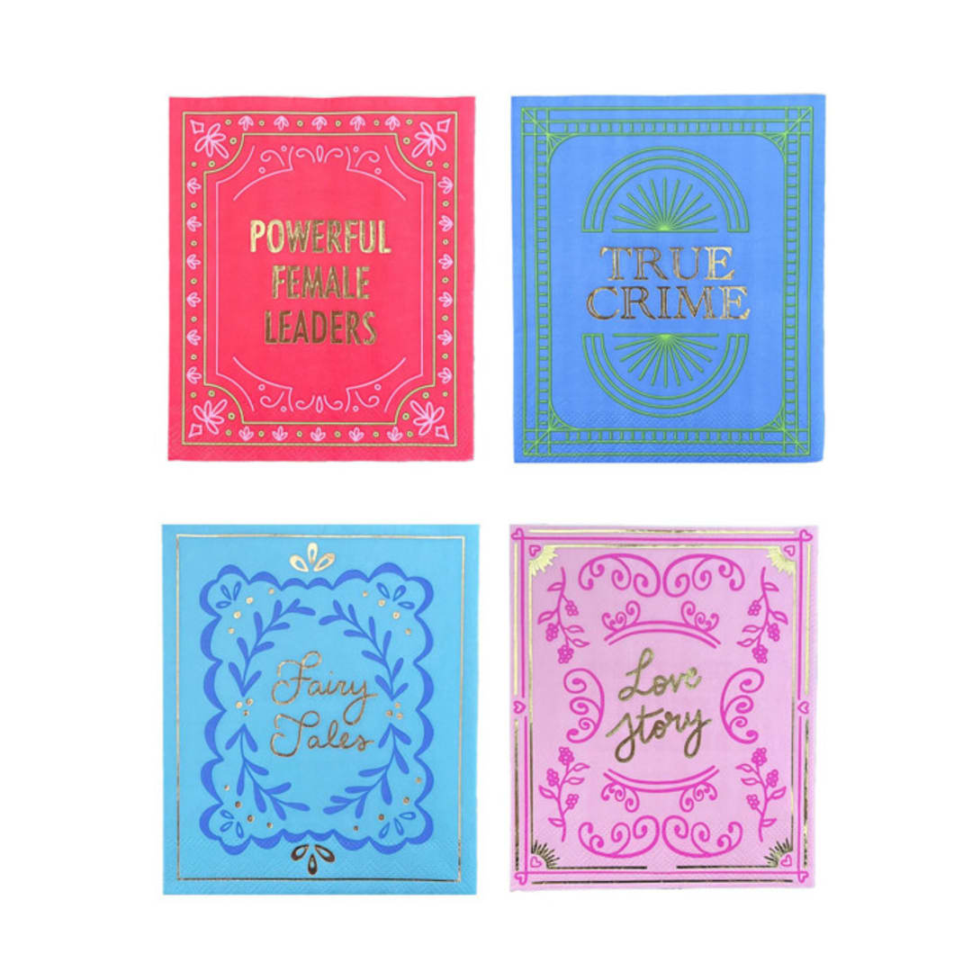 Book Club "Book Cover" Cocktail Napkins - Set of 20