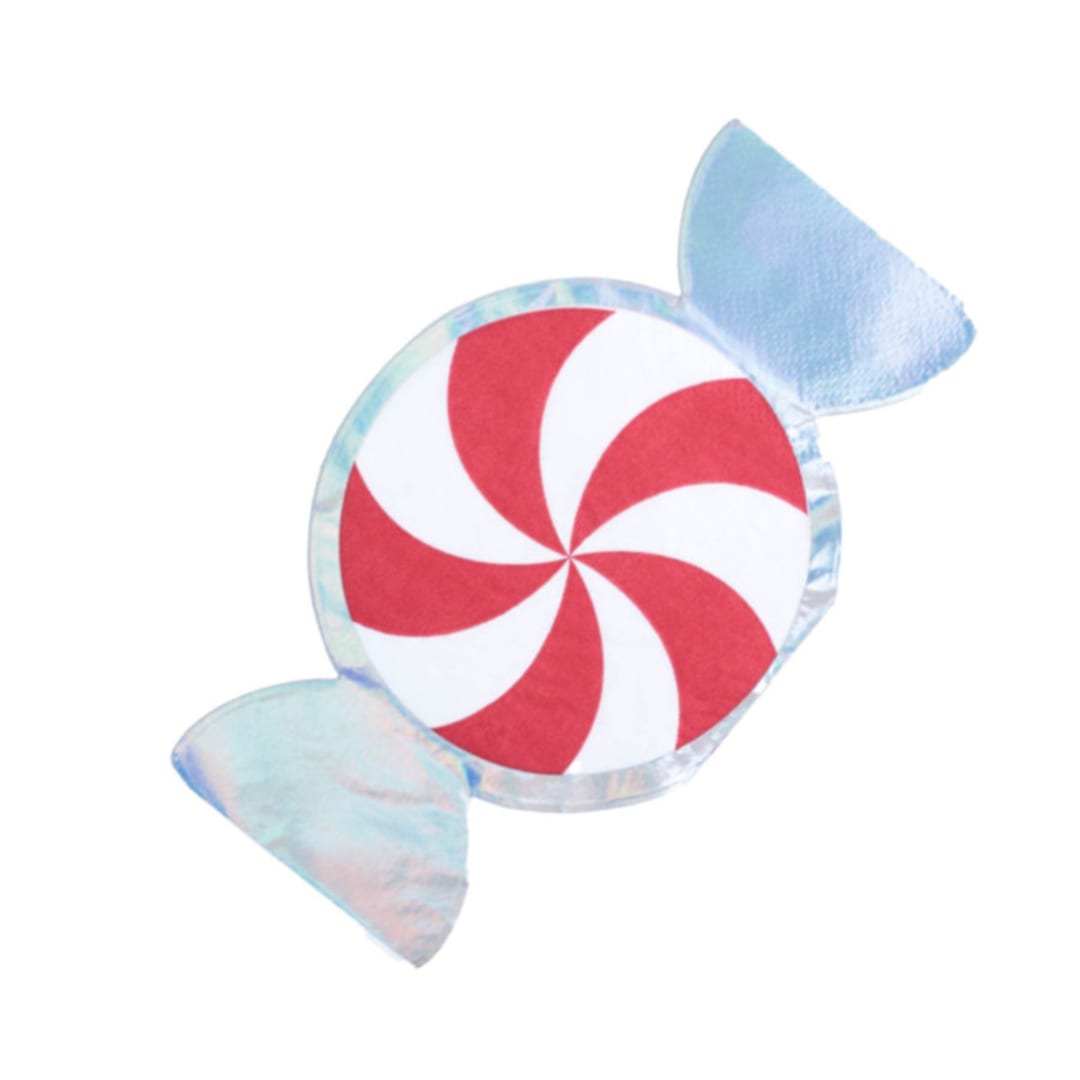 "Red Peppermint Napkins - Set of 16" - Party Napkins in red by Jollity and Co