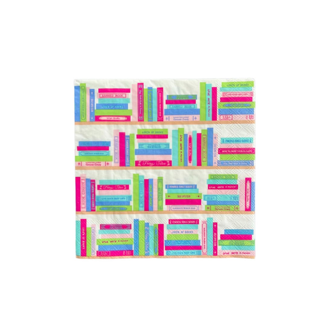"Book Club Large Napkins - Set of 16" - Party Napkins in multicolor by Jollity and Co