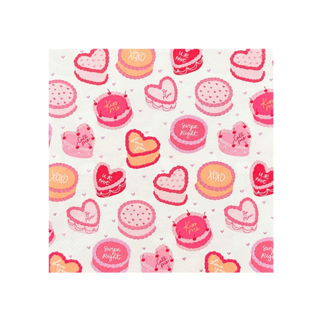 "You're The Cherry On Top Large Napkins - Pack of 16" - Party Napkins in pink by Jollity and Co