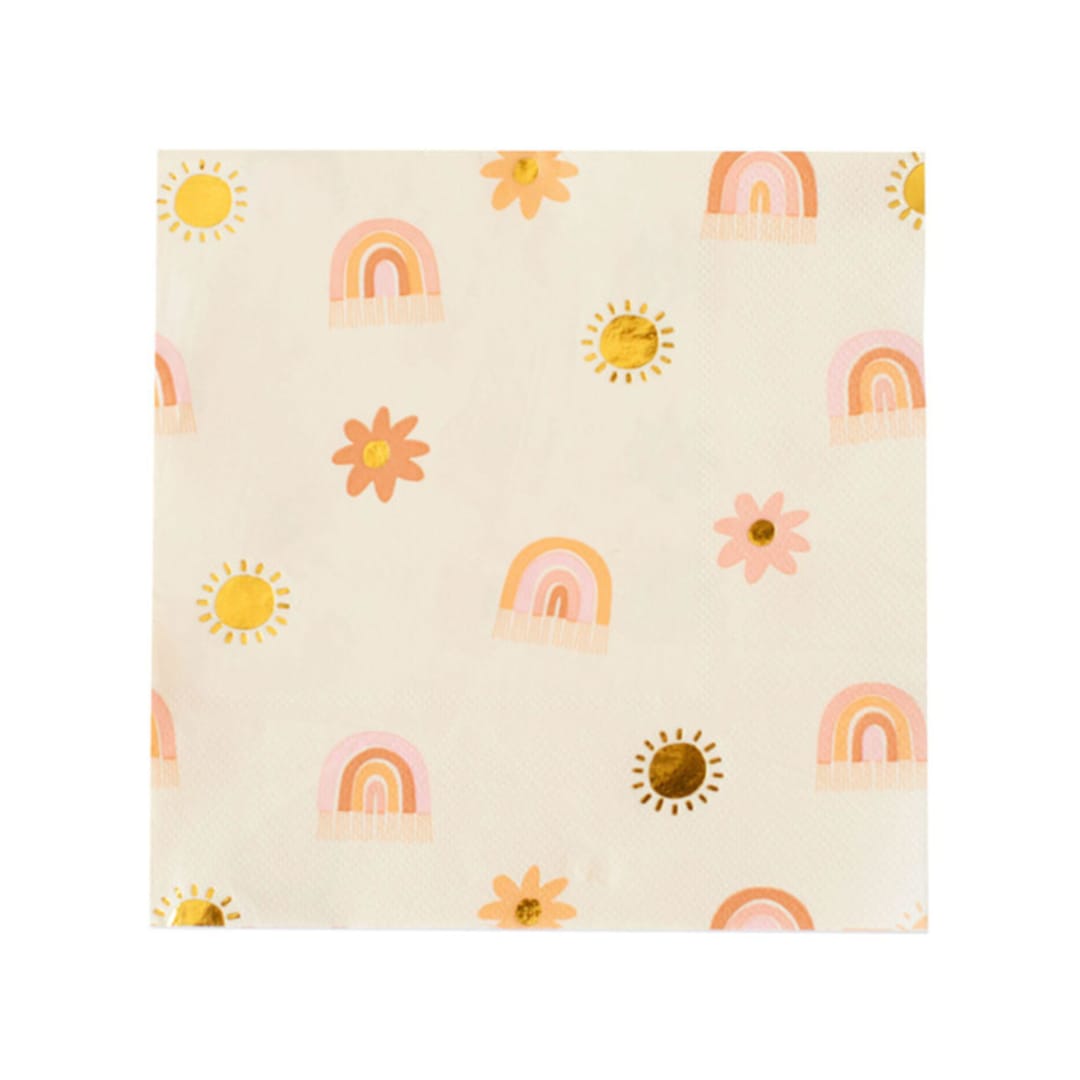 "Boho Rainbow Large Napkins - Pack of 16" - Party Napkins in multicolor by Jollity and Co