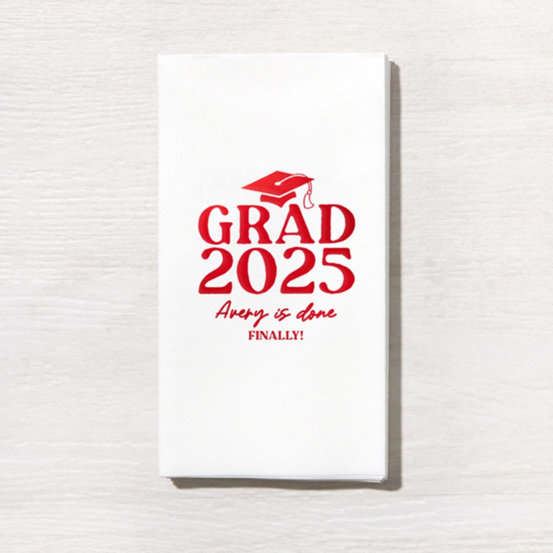 "Grad Cap Elegance Year Napkin, set of 50" - Party Napkins in white by ForYourParty