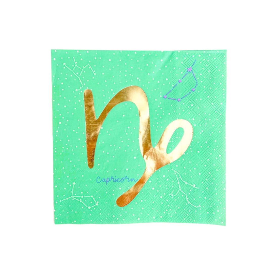 "Zodiac Capricorn Large Napkins - Set of 16" - Party Napkins in blue by Jollity and Co