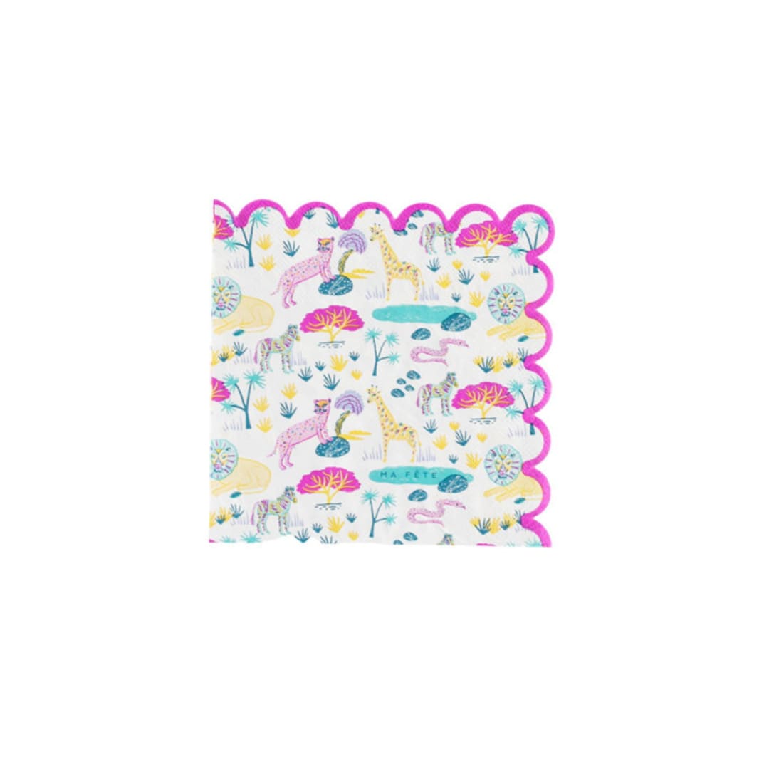 "Safari Napkins, Square - Pack of 16" - Party Napkins in purple by MA FÊTE