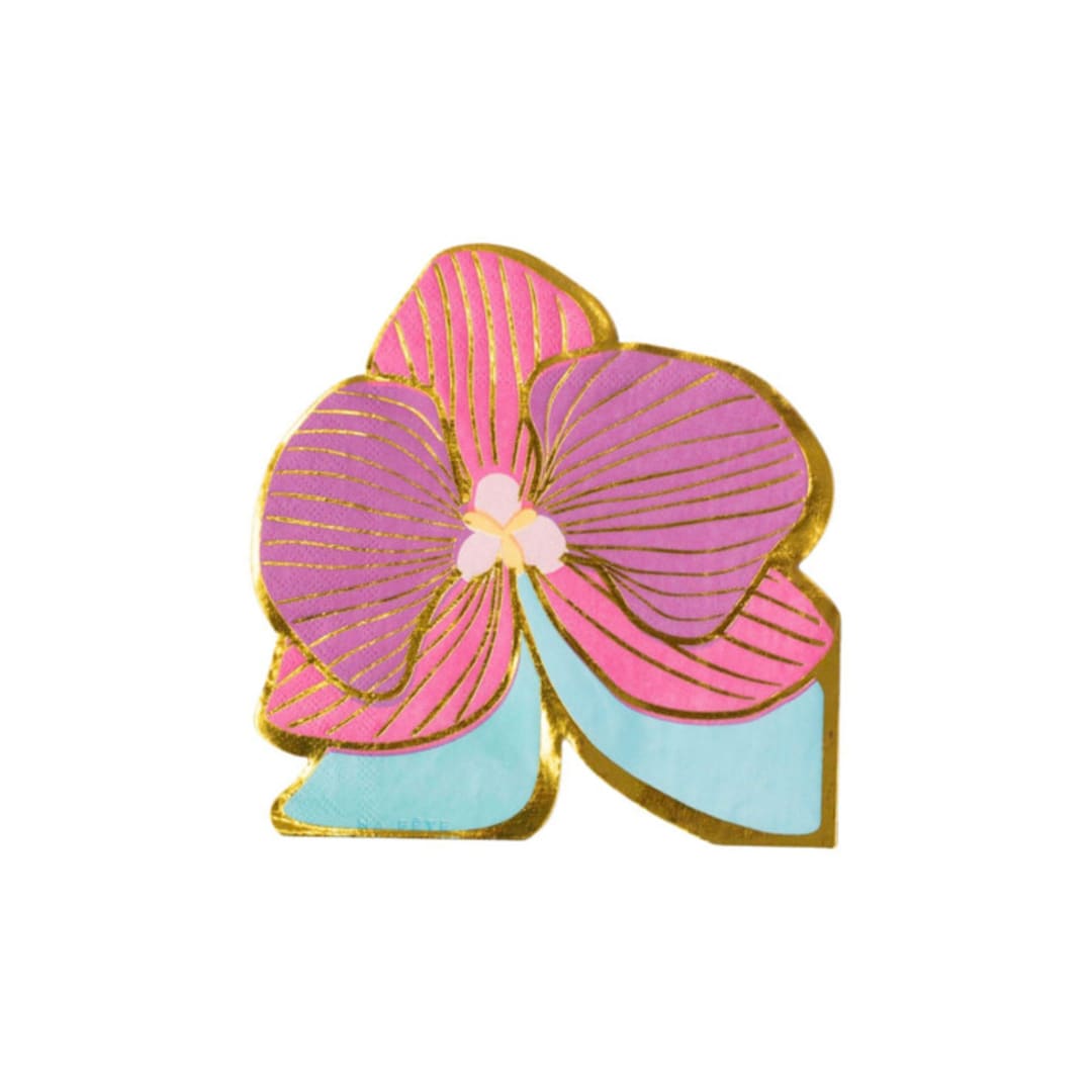 "Tropical Orchid Napkin - Pack of 16" - Party Napkins in pink by MA FÊTE