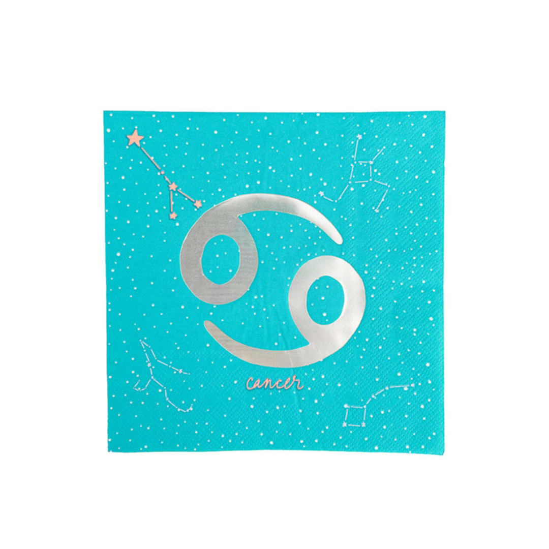 "Zodiac Cancer Large Napkins - Set of 16" - Party Napkins in blue by Jollity and Co