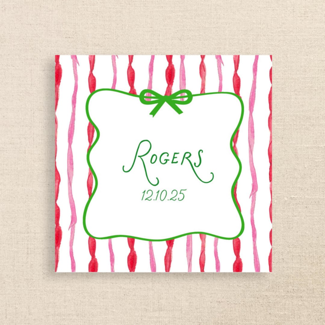 "Fun Holiday Striped Name Personalized Cocktail Napkins" - Party Napkins in multicolor by Papel Custom Design