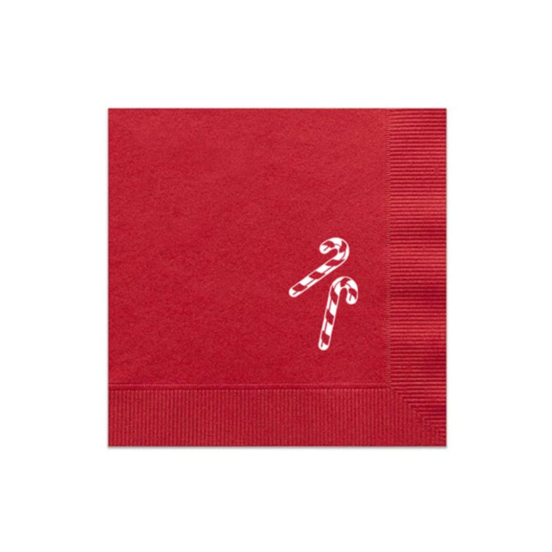 "Candy Cane Napkins, set of 50" - Party Napkins in red by ForYourParty