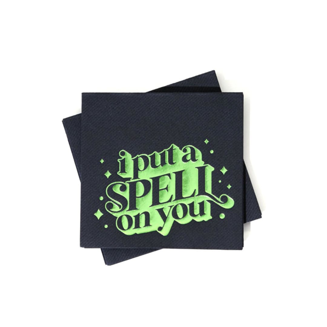 "I Put A Spell on You Cocktail Napkin Pack, set of 20" - Party Napkins in black by ForYourParty