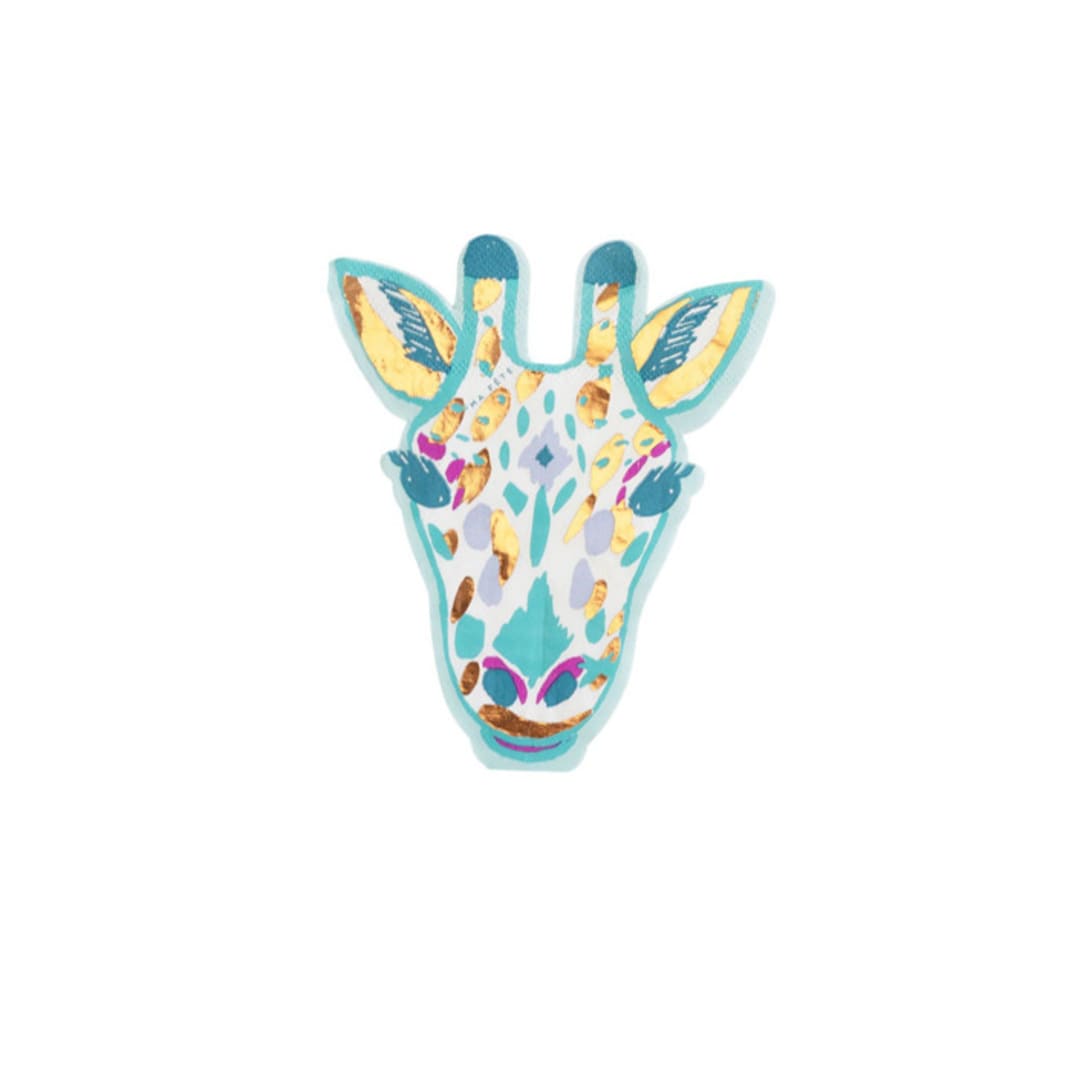"Safari Giraffe Napkins (16)" - Party Napkins in blue by MA FÊTE