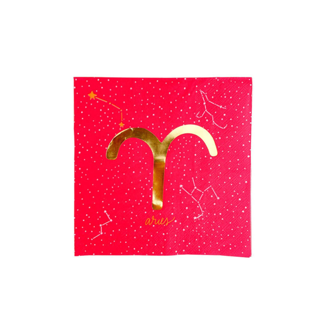 "Zodiac Aries Large Napkins - Set of 16" - Party Napkins in blue by Jollity and Co