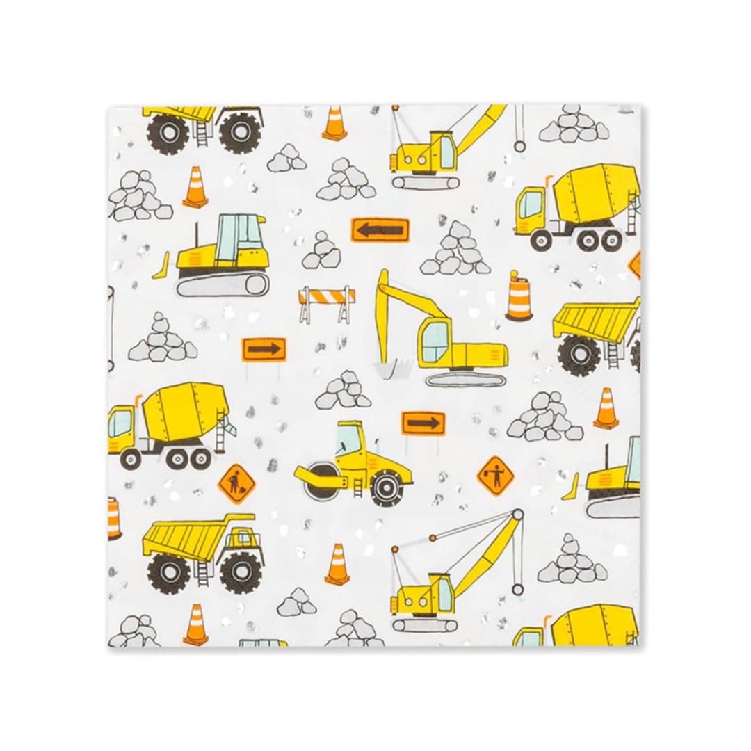 "Under Construction Large Napkins - Pack of 16" - Party Napkins in multicolor by Jollity and Co