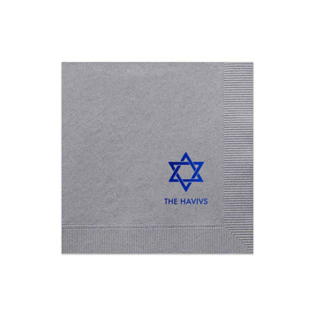 "Hanukkah Napkins, set of 50" - Party Napkins in gray by ForYourParty