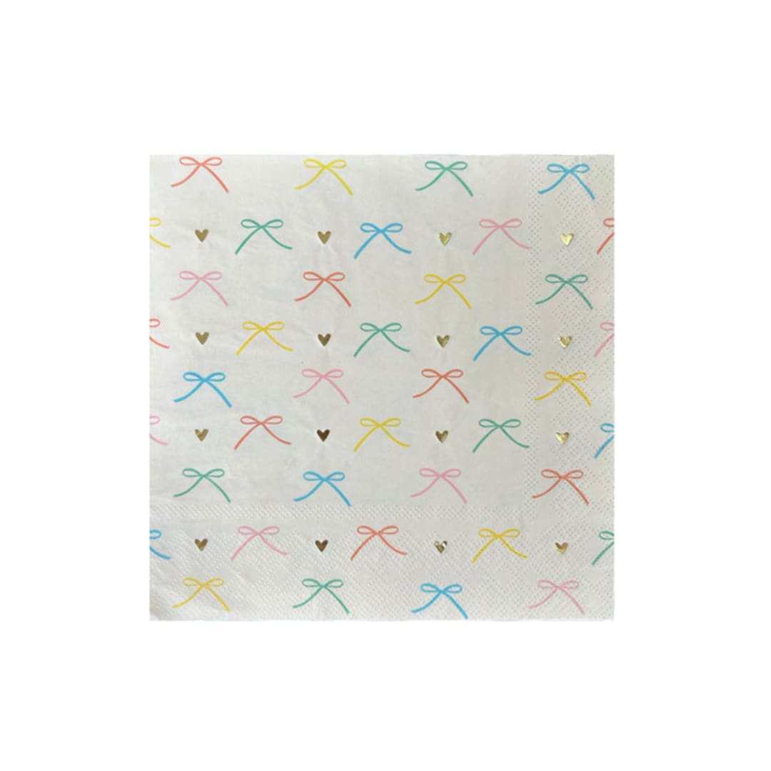 "Bows Large Napkins - Set of 16" - Party Napkins in multicolor by Jollity and Co
