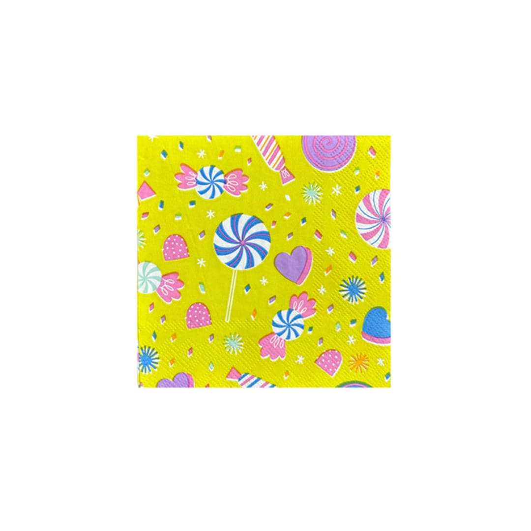 It's A Birthday Candy Print Petite Napkins - Set of 16