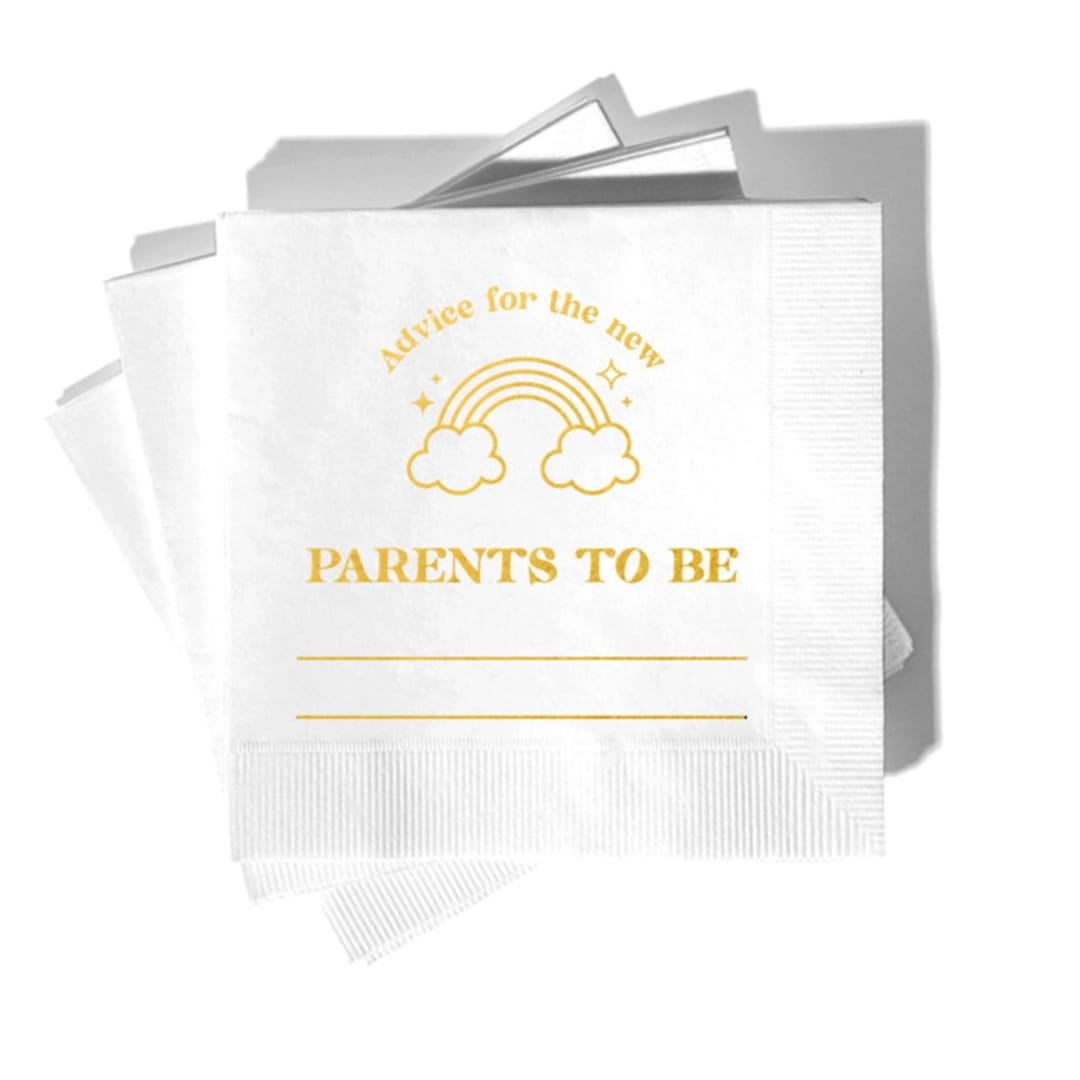 "Rainbow Wisdom Baby Shower Napkin, cocktail size, set of 50" - Party Napkins in white by ForYourParty